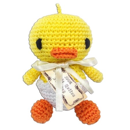 Mirage Pet Products Knit Knacks Hatch the Baby Duck Organic Cotton Small Dog Toy 500-011